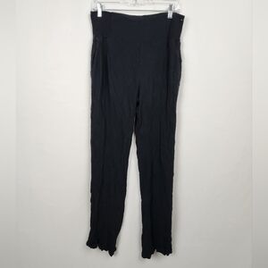 Three dots black pants pull on stretchy waist Size L